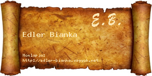 Edler Bianka névjegykártya